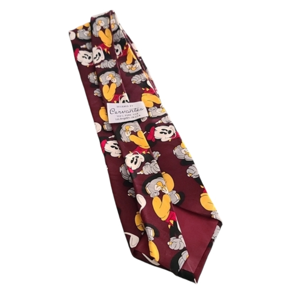 Vintage Cervantes Disney Mickey Mouse Silk Suit Tie Golfing Golfer Golf - Picture 9 of 12